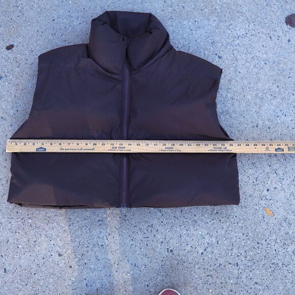 PLT Plus Cropped Puffer Vest XL Brown Utility Gorpcore Quilted Zip Front - Picture 7 of 16